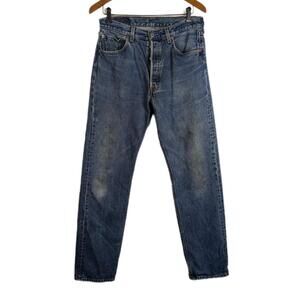 Vintage 90's Levi's 501's jeans, 1995‎ distressed Levis 33 x 34 medium wash